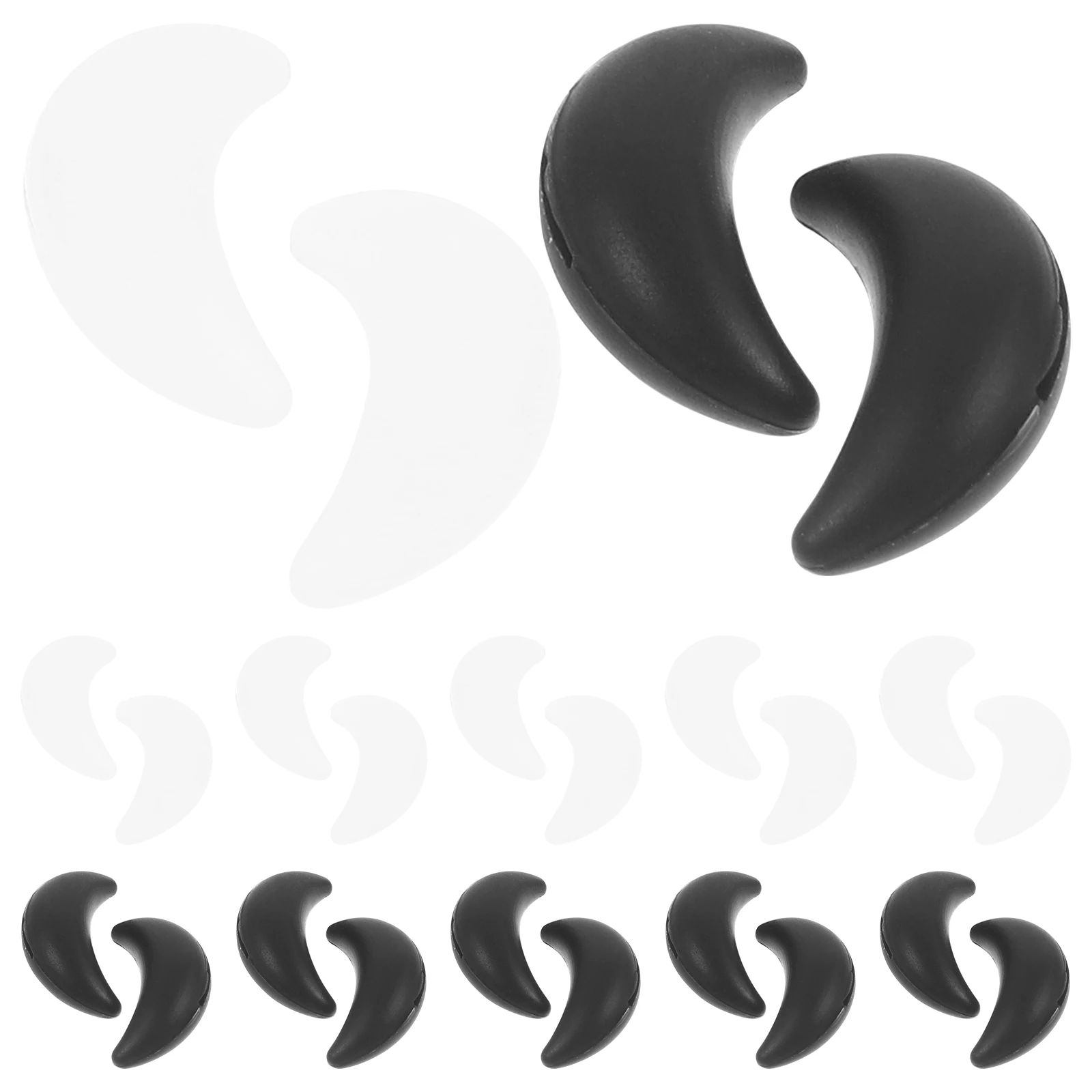 

20 Pairs Anti Slip Glasses Cover Kids Eyewear Accessories Non Slip Ear Grips Glasses Arm Cushion Black White Moon Design