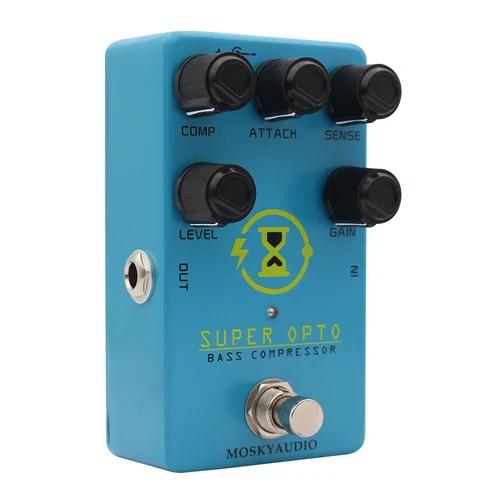 Imagen 2 del producto Compresor óptico de bajo Mosky Super OPTO para bajo eléctrico True Bypass, Pedal de bajo de compresión analógica con Control de ganancia Comp