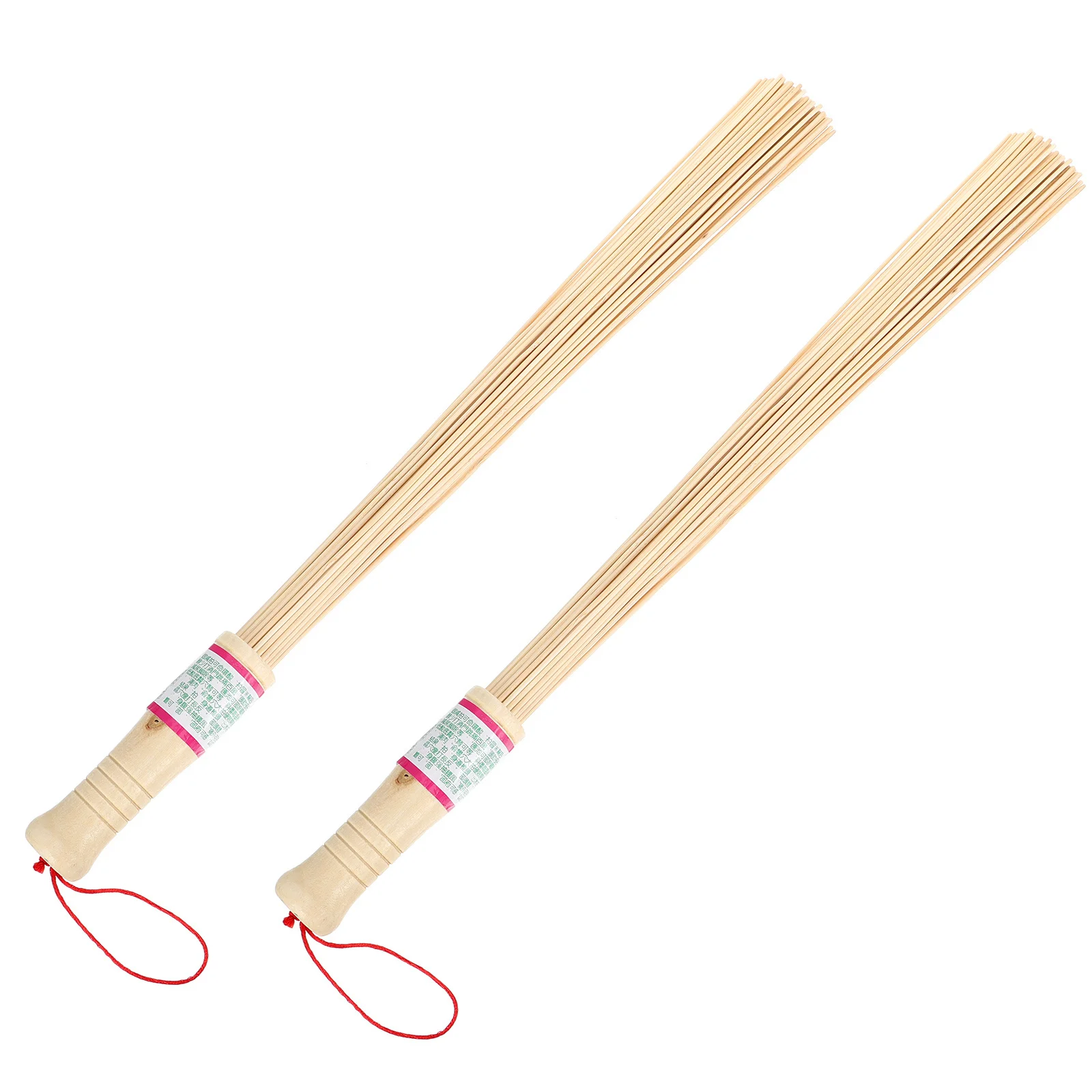 

2pcs Portable Bamboo Back Knocking Stick Light Yellow Handheld Massager For Body Arm Leg Acupoint Therapy Tool Back Massage