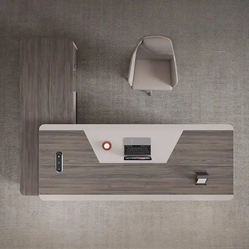 مكتب تنفيذي للمدير الأبيض مصنوع من الخشب القوي والكبير الفاخر ومكتب تنفيذي حديث ورخيص وأثاث مساحات صغيرة من Tisch #2