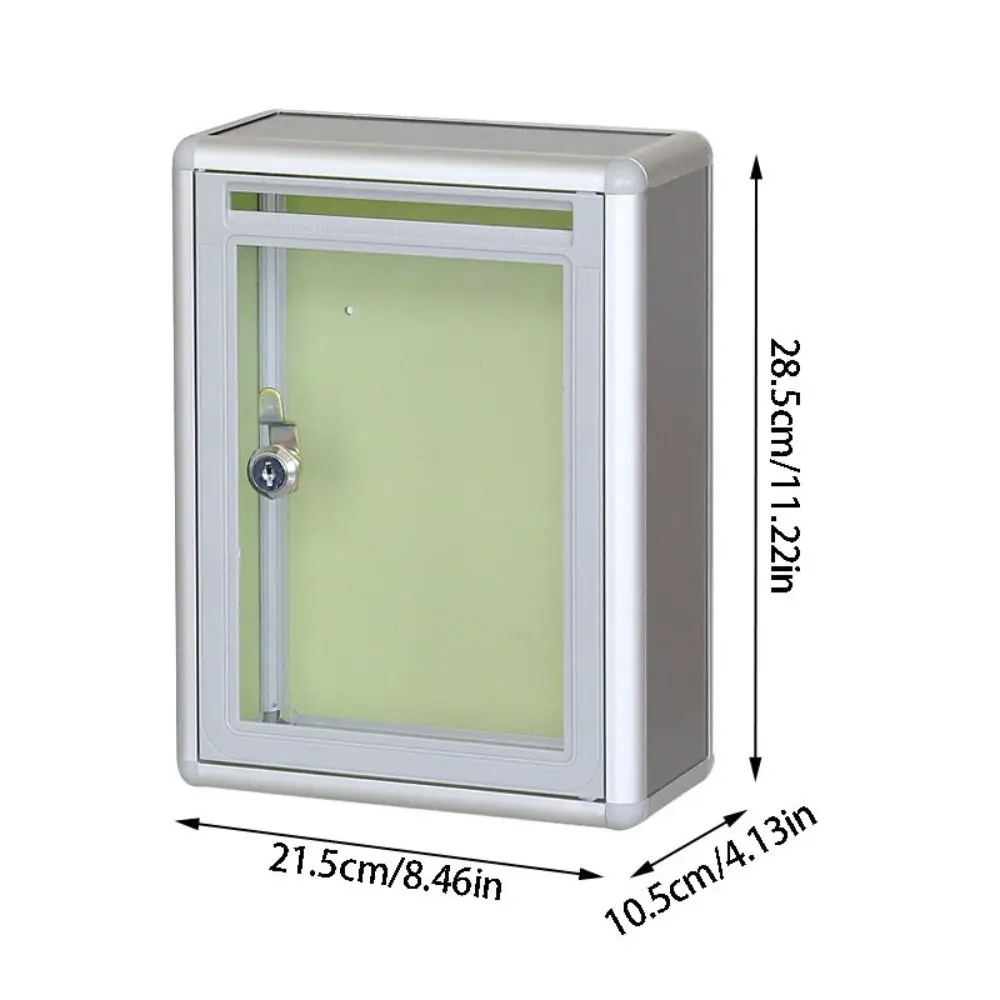 Aluminium Alloy Locking Ballot Box Secure Wall Mounted Newspaper Box Multifunctional with Lock Key Complaint Box Wall