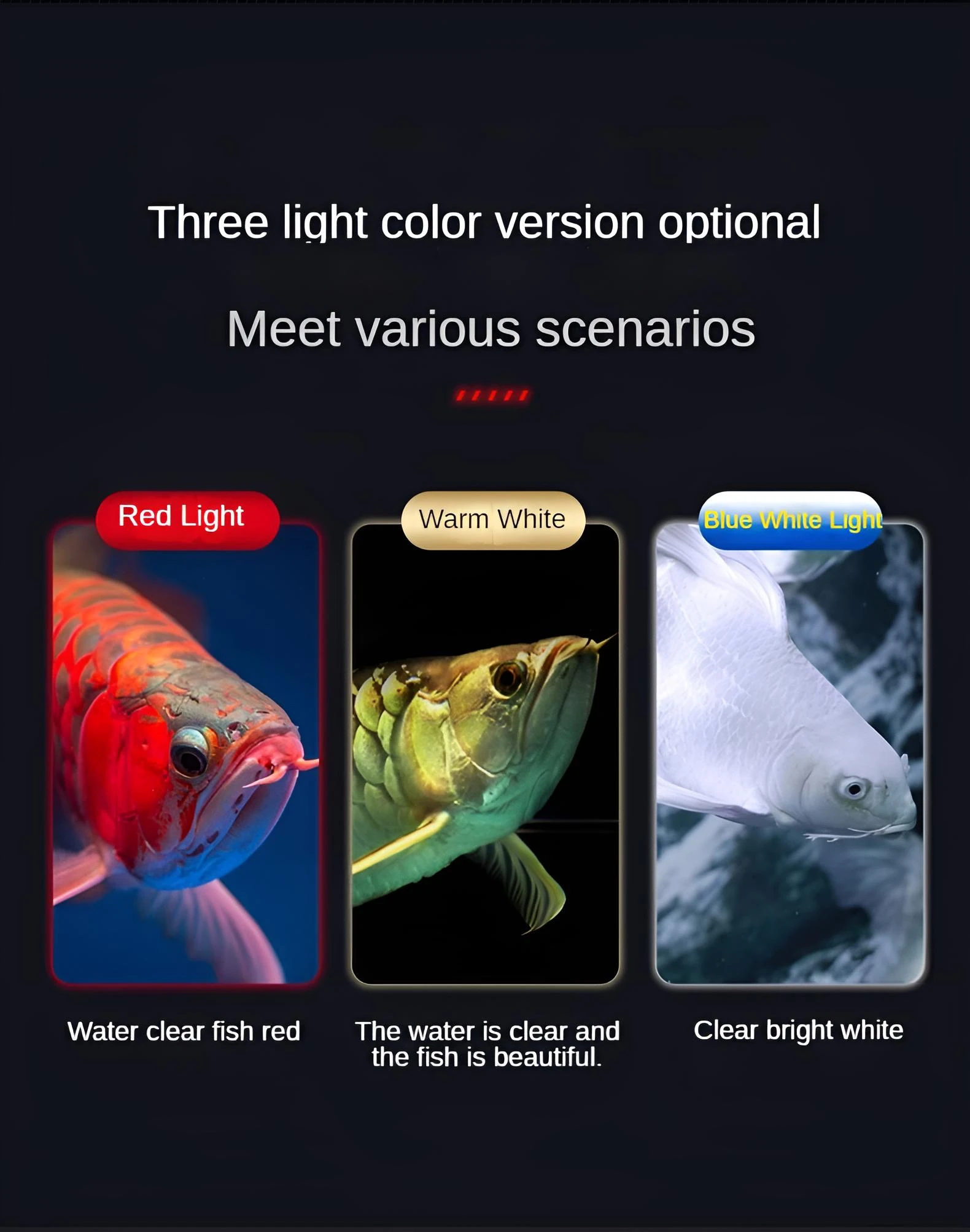 Large Fish Tank Light 110V-240V Ultra Wide Angle 240° Five Row LED T12 Diving Light for Aquatic Environments - Image 5