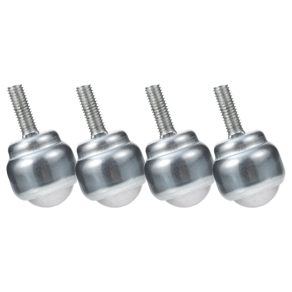 4Pcs Rotation Ball Casters Metal Ball Bearing Rollers Small Size Threaded Caster Wheels for Machinery Furniture Workbench