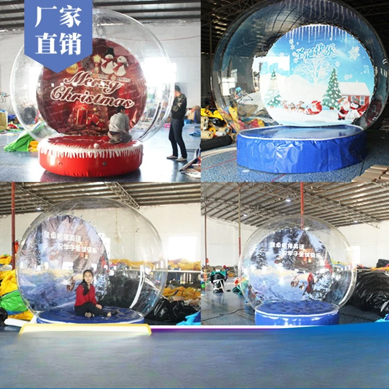 Christmas Air Model Inflatable Snowflake Ball PVC Inflatable Exhibition Ball Crystal Transparent Ball Shopping Mall Bar Decorati