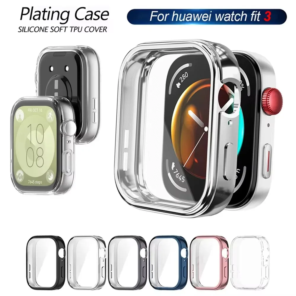 Flexible TPU Full Protective Case For Huawei Watch Fit 3 Anti Scratch Shockproof Bumper Cover Durable Slim Fit Men Women