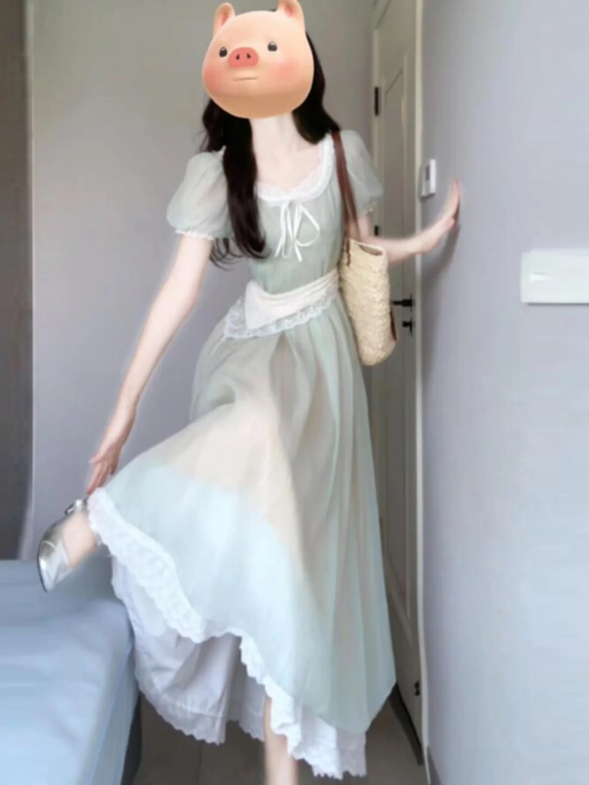 

Нежное летнее платье-фея для женщин, новое, для пляжного отдыха, длинное, хлопковое, в художественном стиле, с поясом