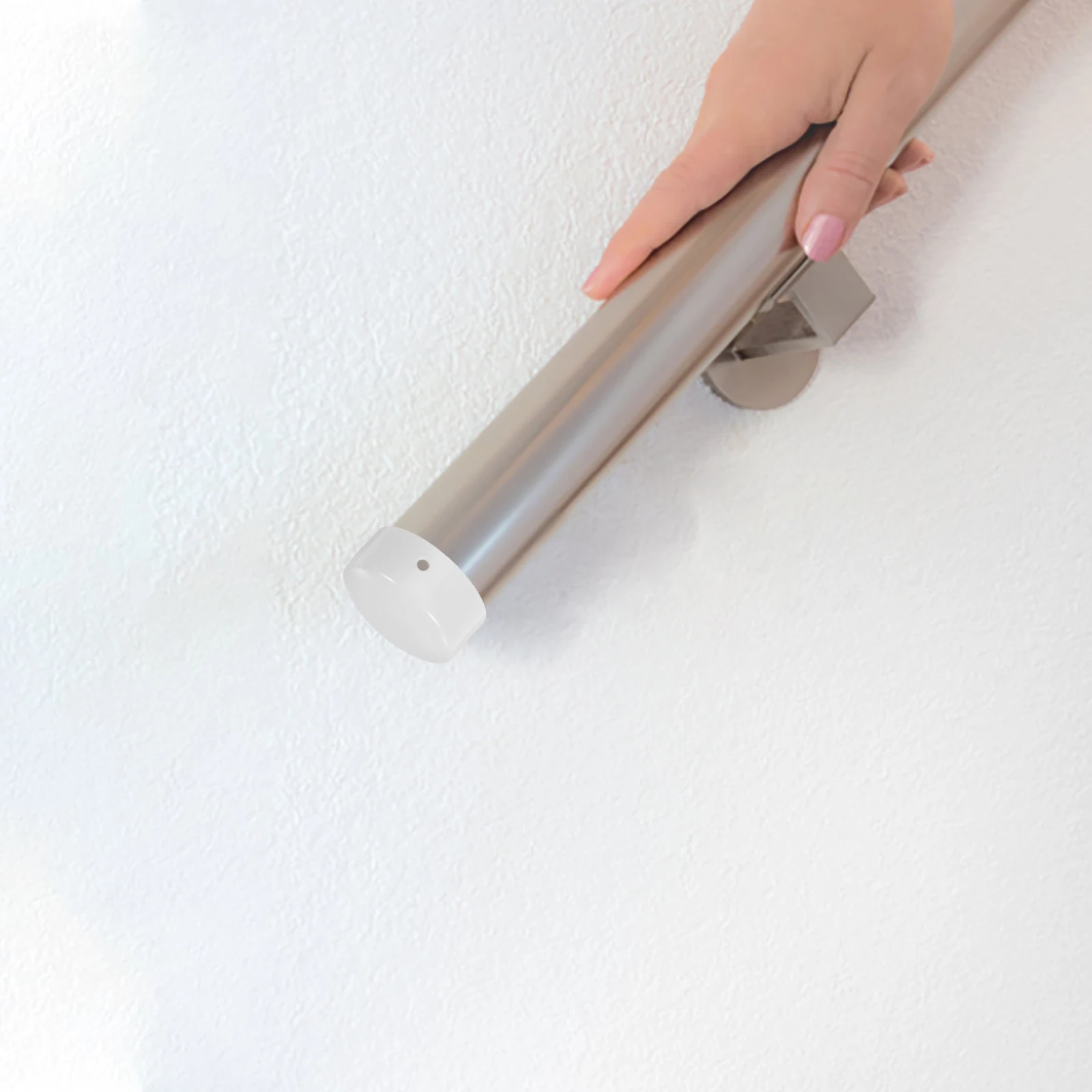 2 Stück Edelstahl-HandrailCover WhitePlug TubeEndCap ConnectorExtension LadderCaps SealingCover MetalFittings StaircaseHandrail