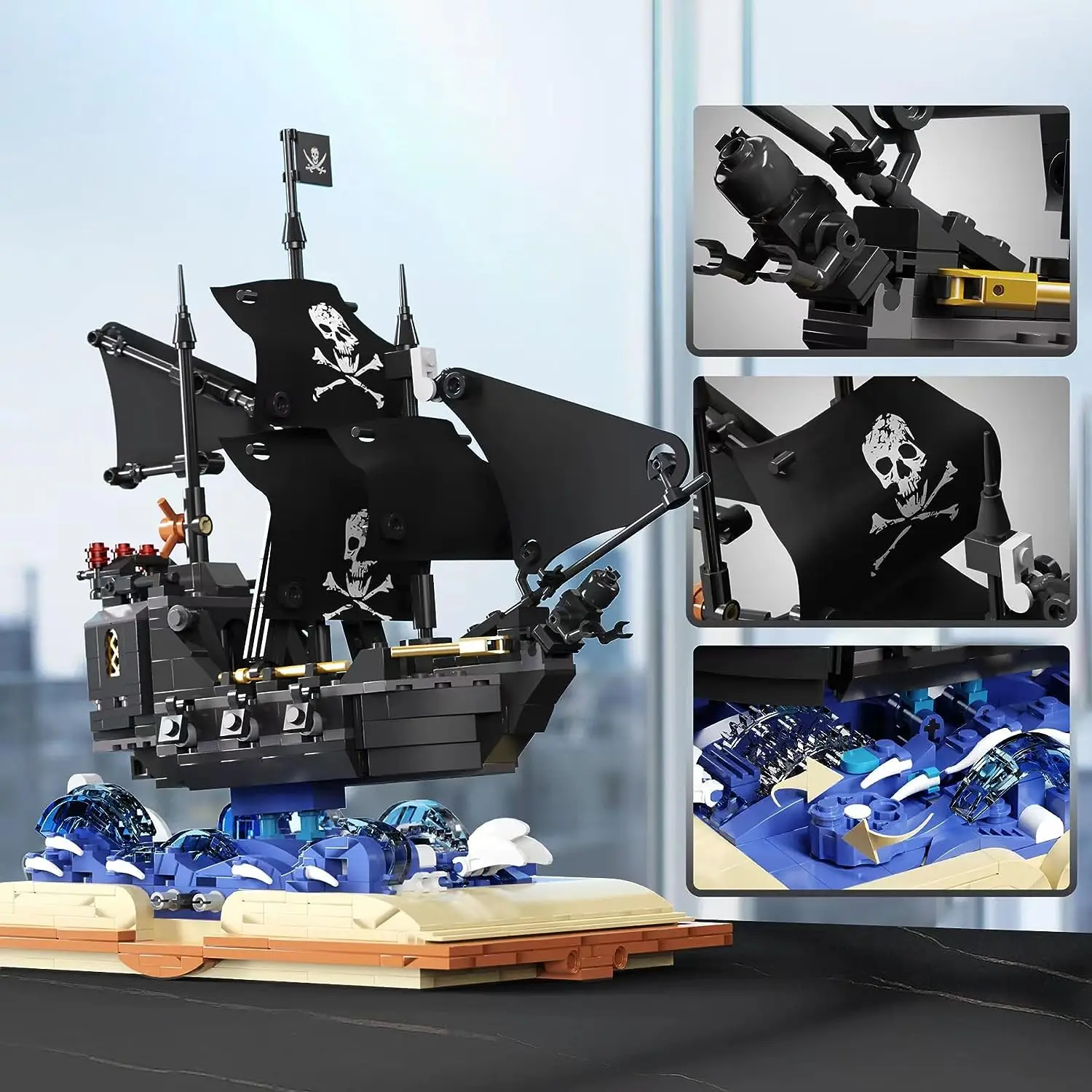 MOC Black Pearl Pirate Ship City Lighthouse Book Building Blocks Jungle Tree House DIY Assembly Building Blocks Children's Toys