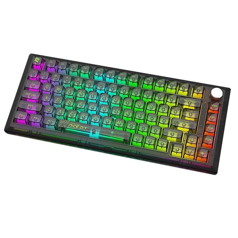 

82-key wired single-mode mechanical keyboard RGB customization kit GASKET structure full-key hot-swappable