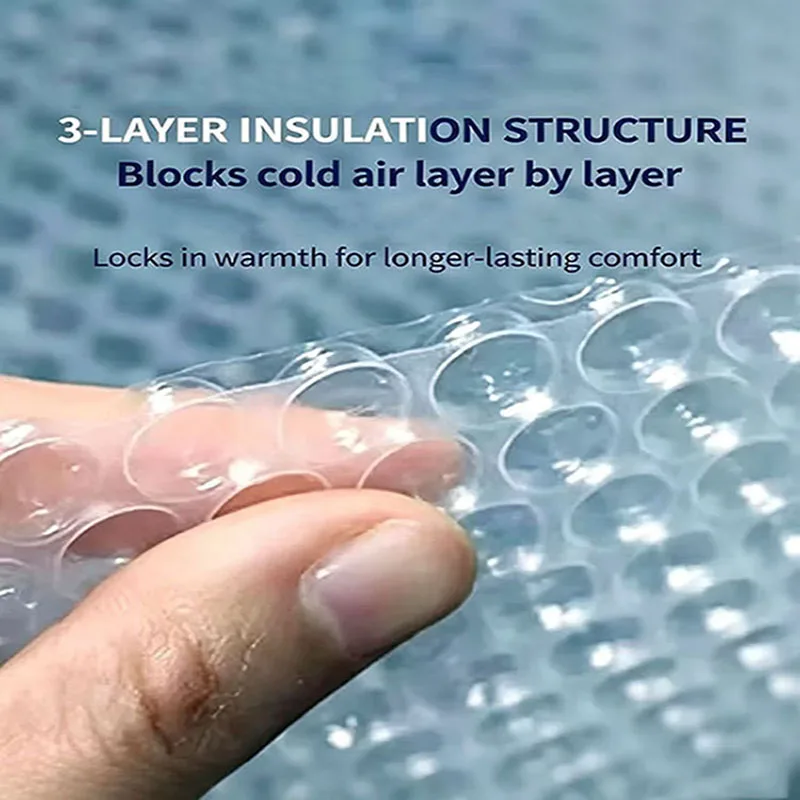 Winter Window Seal Bubble Film Curtain, Windproof Cold Resist, Self-Adhesive No Drilling, Thick Thermal Cover for Home Windows