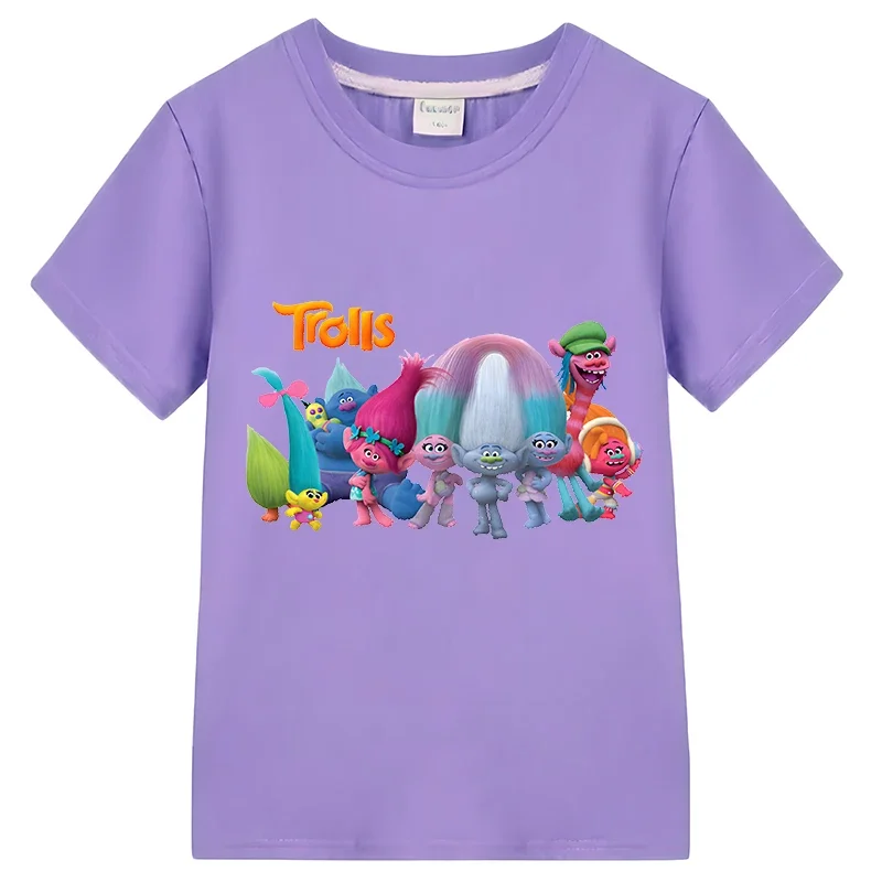 Summer Fantasia Balloon Trolls Clothes Girls T-shirt Children Tee Boys 100%Cotton Short Sleeve Tops y2k kids clothes Cotton