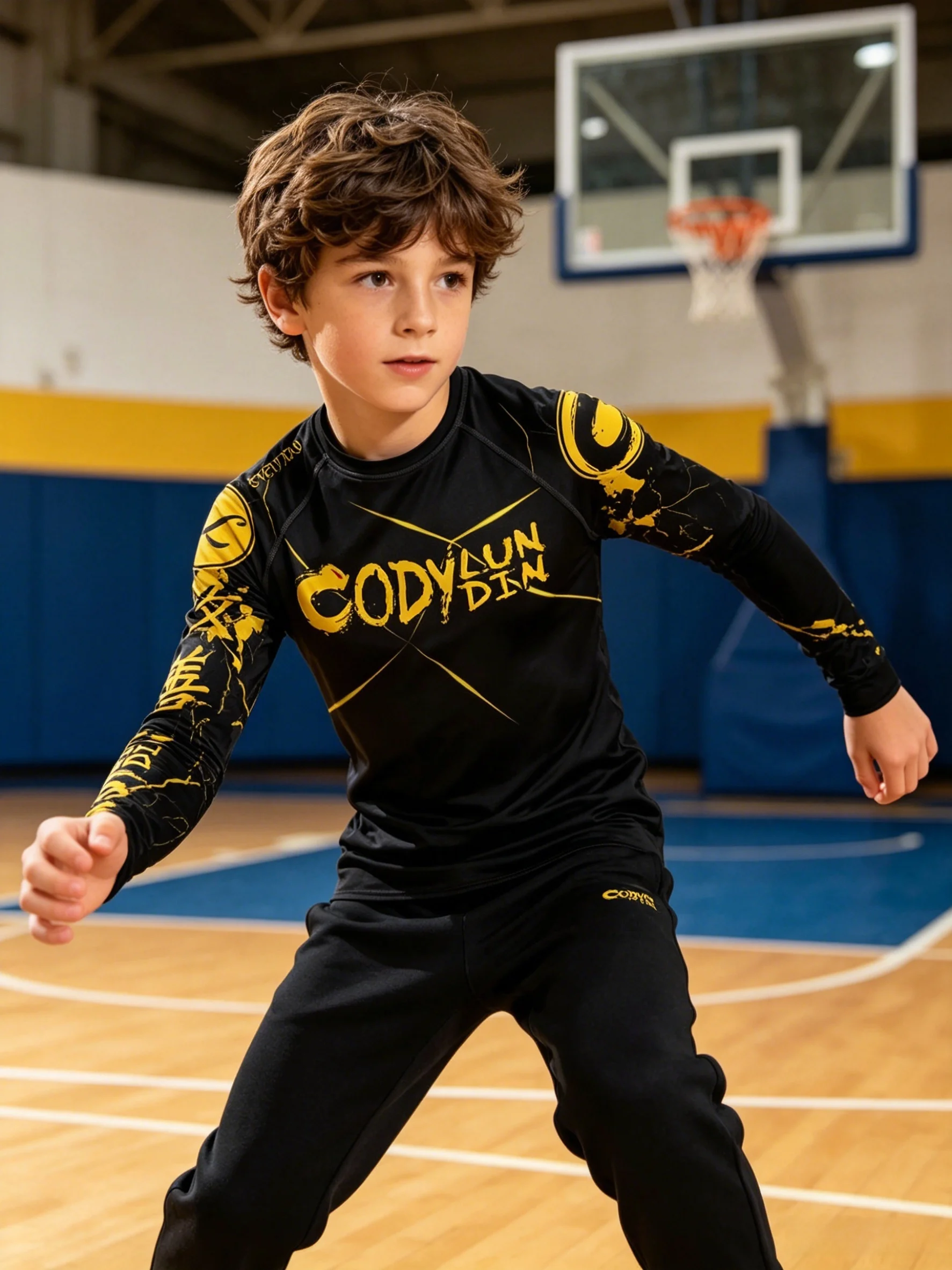 Cody Lundin Children's Mixed Martial Arts Rash Guard Sets Jiu Jitsu Boxing Training Gym Sportswear Shirts + Pants for Kids