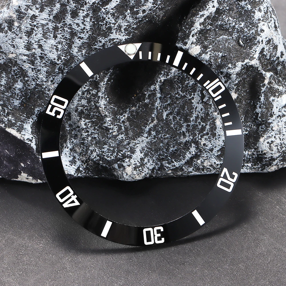 38 مللي متر سبائك السيراميك ساعة الحافة إدراج حلقة المنحدر صالح ل NH35 NH34 GMT الرجال ساعة جزء حركة اكسسوارات مضيئة الغوص