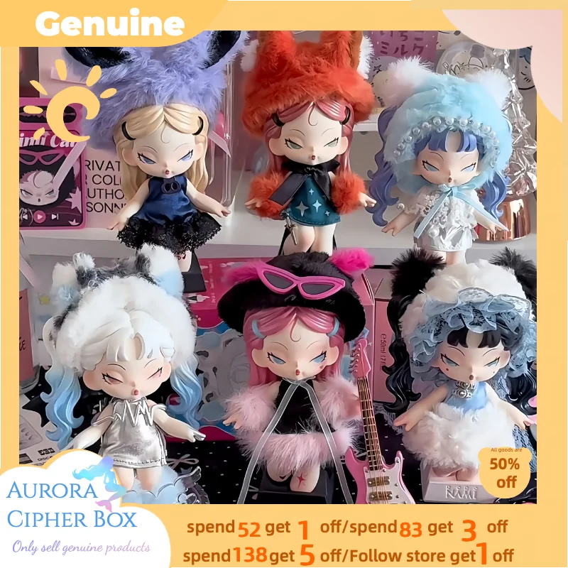 

New Genuine Dodo Nami Midnight Disco Series Phone Bag Headphone Blind Box Vinyl Plush Figurine Pendent Trendy Keychain Girl Gift