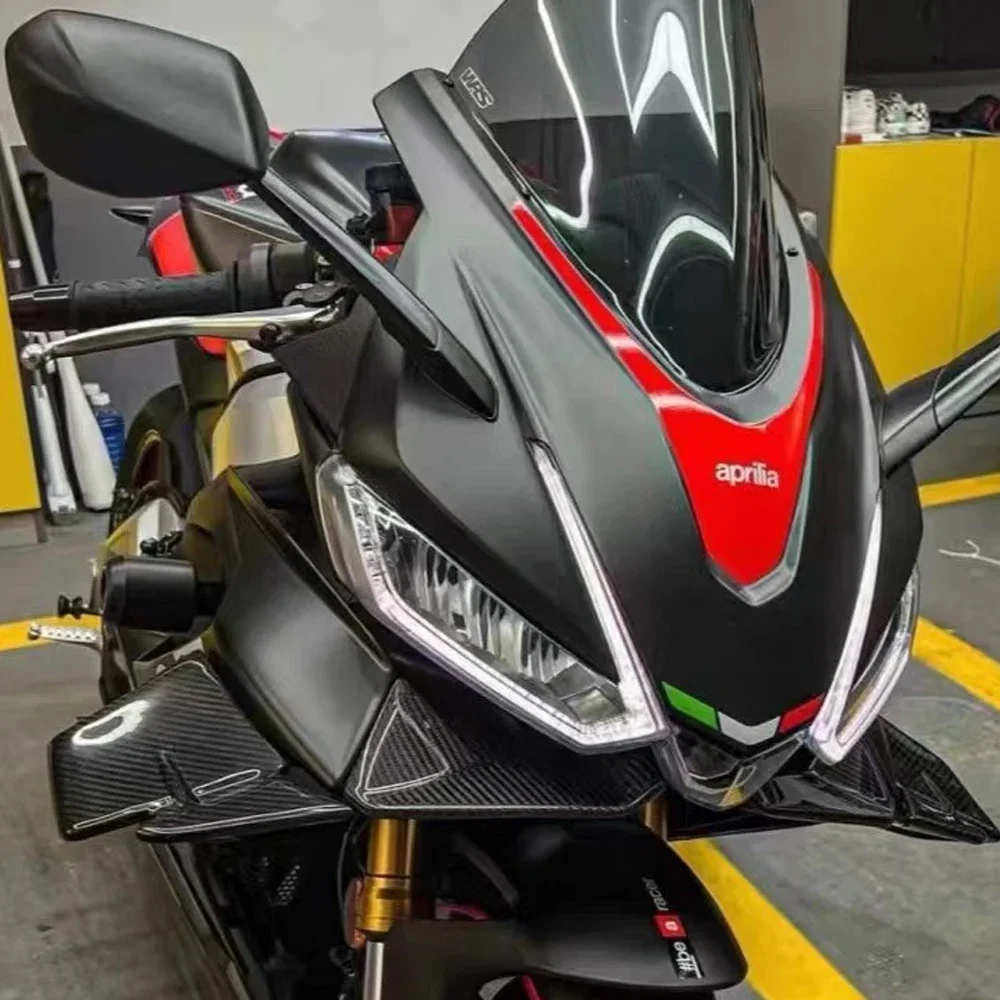 For Aprilia RS660 & TUONO660 2021-2023 New Naked Front Spoiler Winglet Aerodynamic Wing Kit Spoiler Real Carbon Fiber