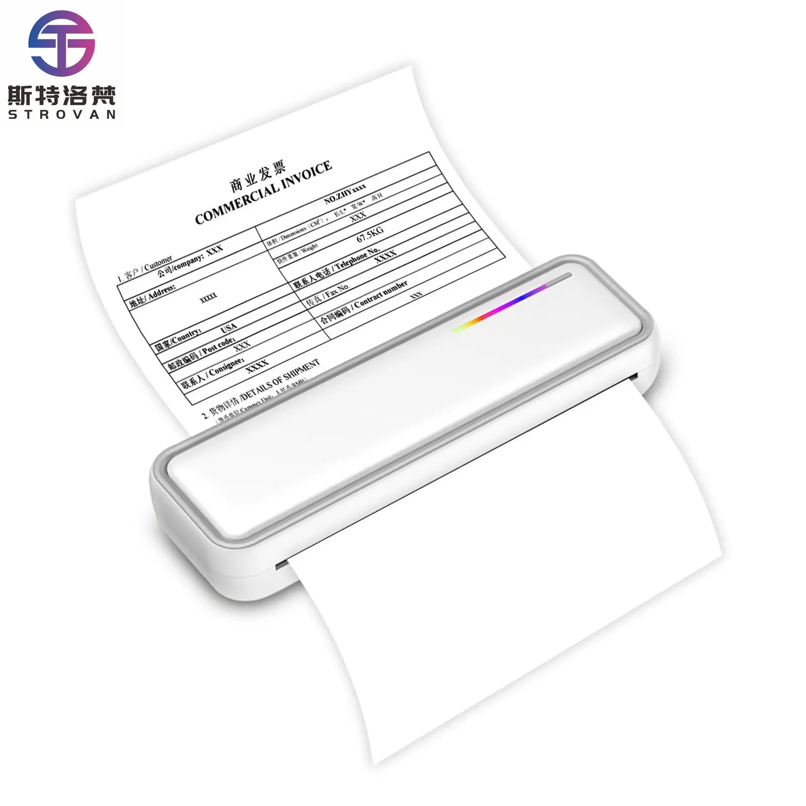 A4 Portable Printers Wireless 200DPI Mini Inkless Printer  Android  Thermal BT4.0 Printer for Tools Office School
