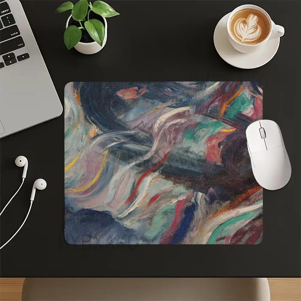 Abstract Oil Painting Swirl Brush Stroke HYBXAXC Small Mouse Pad Thickened Computer Keyboard Wireless Boy Girl Gift for CS DOTA