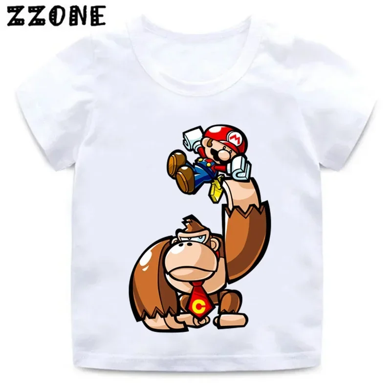 Boys Girls Donkey Kong Country Cartoon T Shirt Kids Super Smash Bros Funny Clothes Children Tops Baby Summer T-shirt,