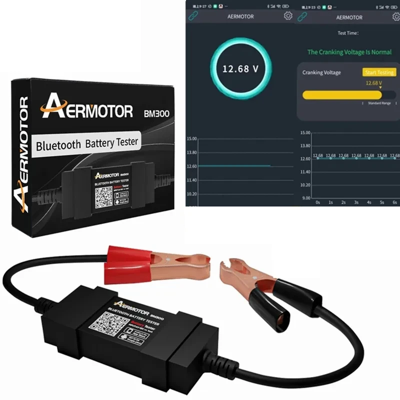 NEW Battery Assistant BlueTooth4.0 Wireless 6~20V Automotive AER BM300 Battery Load Tester Analyzer Monitor Diagnostic Tool