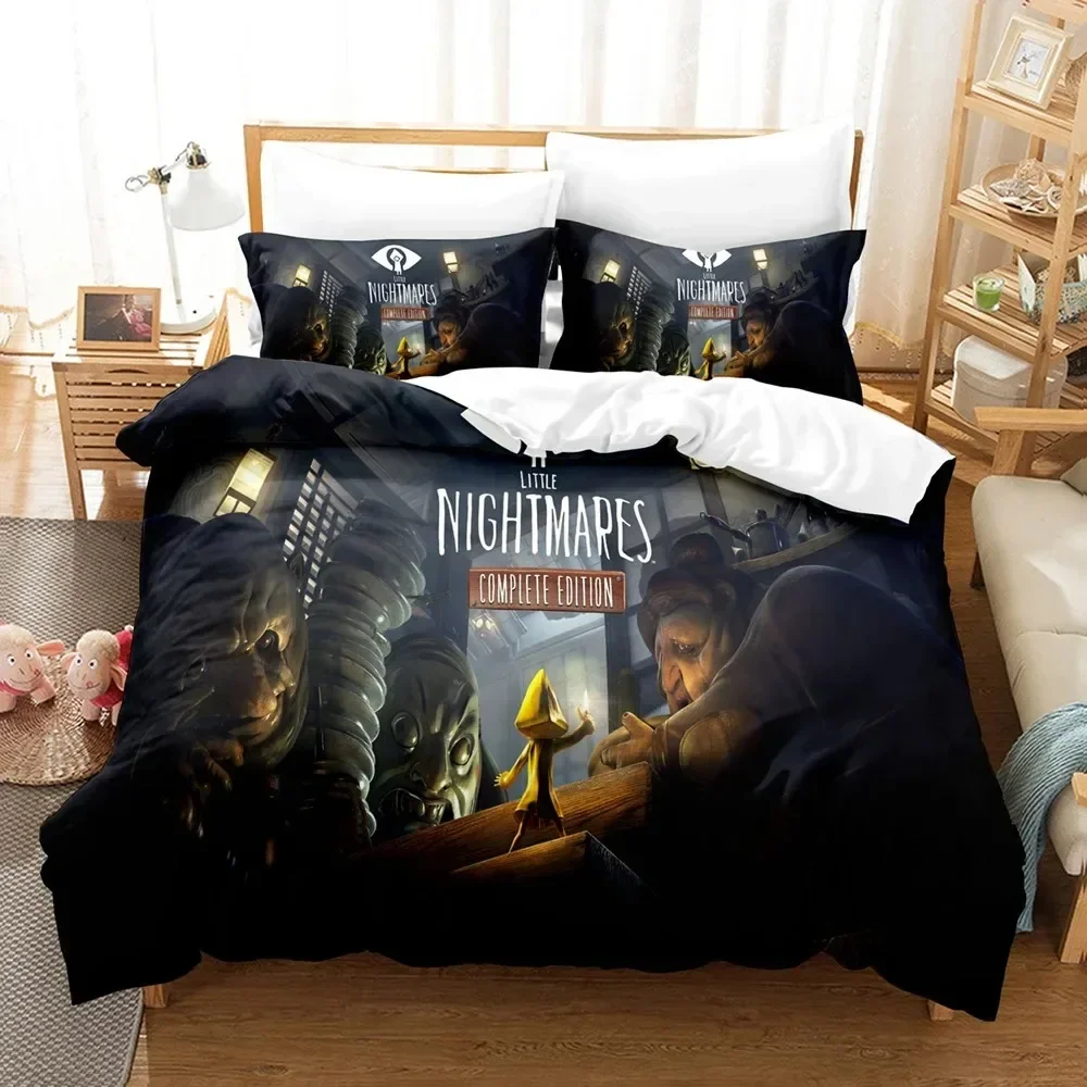 لعبة Little Nightmares ثلاثية الأبعاد طباعة طقم سرير مطبوع غطاء لحاف المخدة طقم سرير غطاء لحاف كامل الملكة الملك الحجم