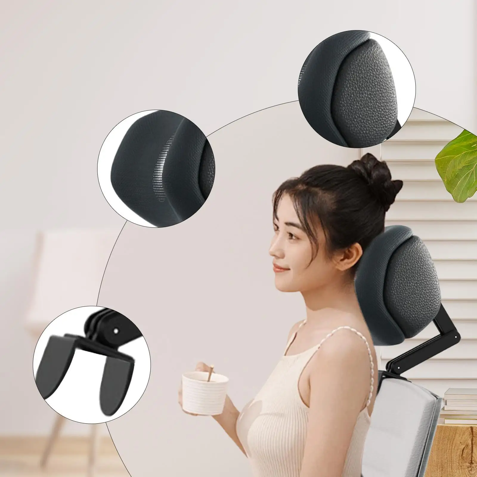 Computer Chair Head Pillow Ergonomic Neck Support Office Chair Head Rest Attachment Breathable Part for Chairs