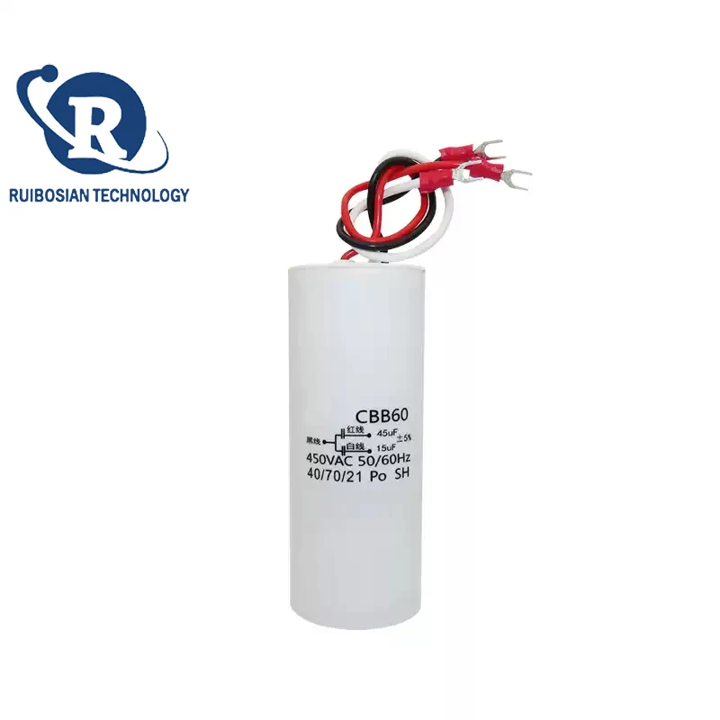CBB60 15UF + 45UF 3 fili/4 fili doppio condensatore 450V paranco elettrico palo di sollevamento gru motore condensatore di avviamento