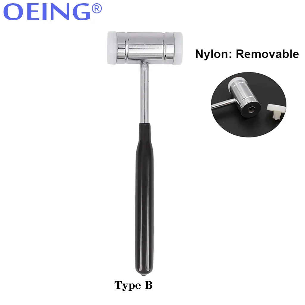 1Pc Dental Bone Hammer Autoclave Teeth Surgical Extraction Tool Double-headed Nylon Stainless Steel Handle Dentist Instrument