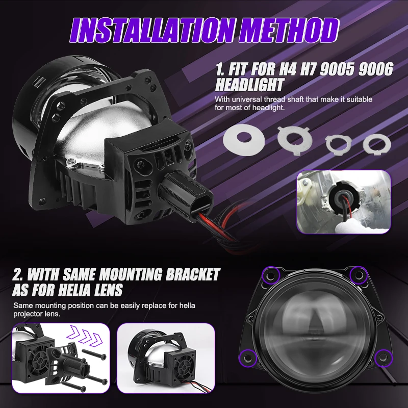 100 واط 3.0 بوصة ثنائية led عدسة 20000LM العارض العدسات H4 H7 9005 9006 LED العلوي ل Hella 3R G5 مرحبا لو مصباح تصفيف السيارة التحديثية