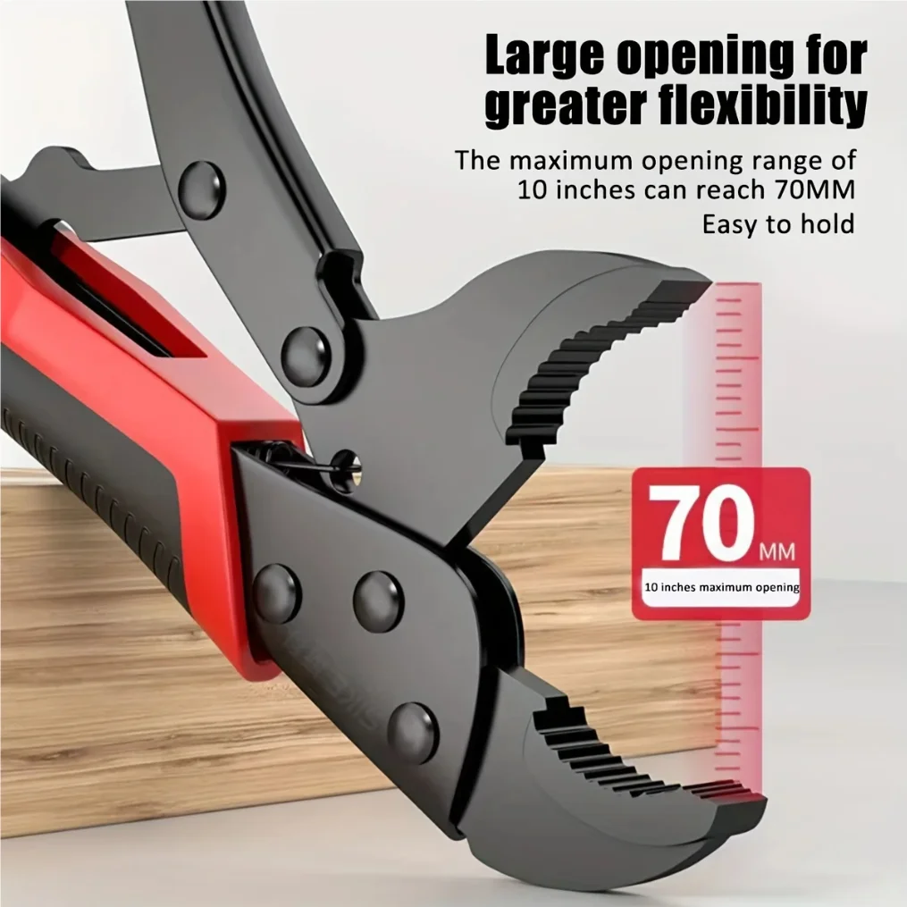 1-pack heavy-duty manual locking pliers, 10-inch electrophoresis straight and round jaw locking pliers