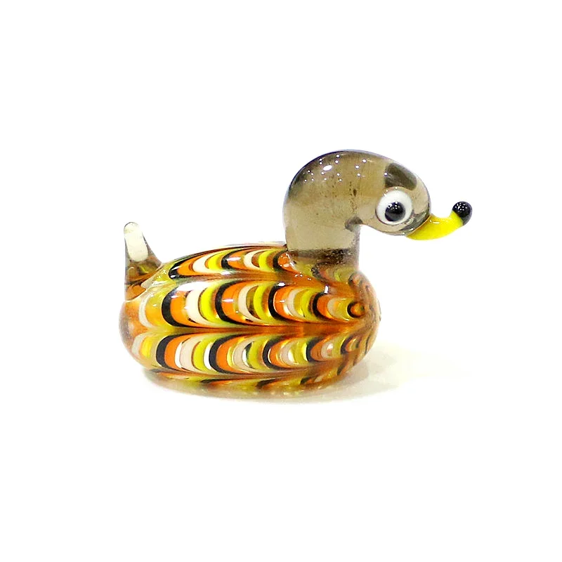 

Handmade Mini Glass Duck Figurine Cute Animal Small Statue Ornament Home Table Fairy Garden Bonsai Decor Gift Collectible Craft