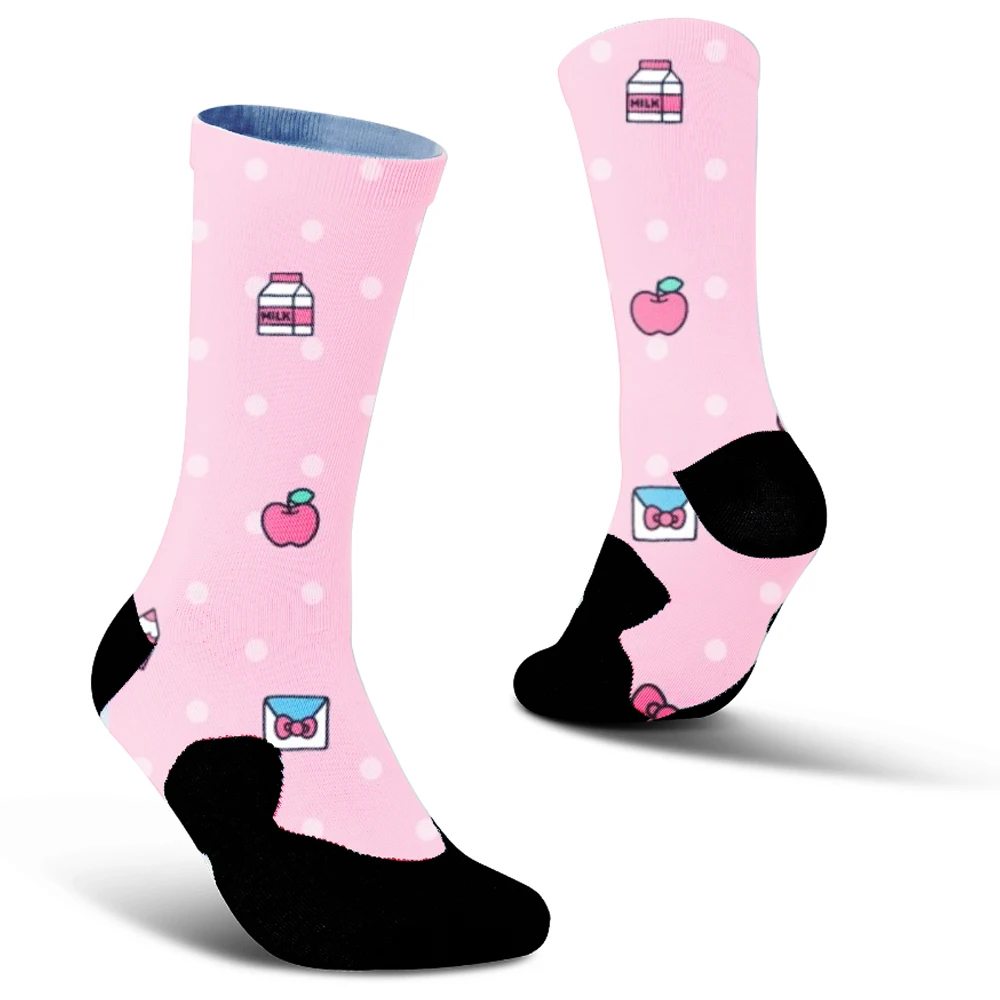 Chaussettes de cyclisme en coton personnalisées, mode AB, dessin animé créatif, couple, printemps, été