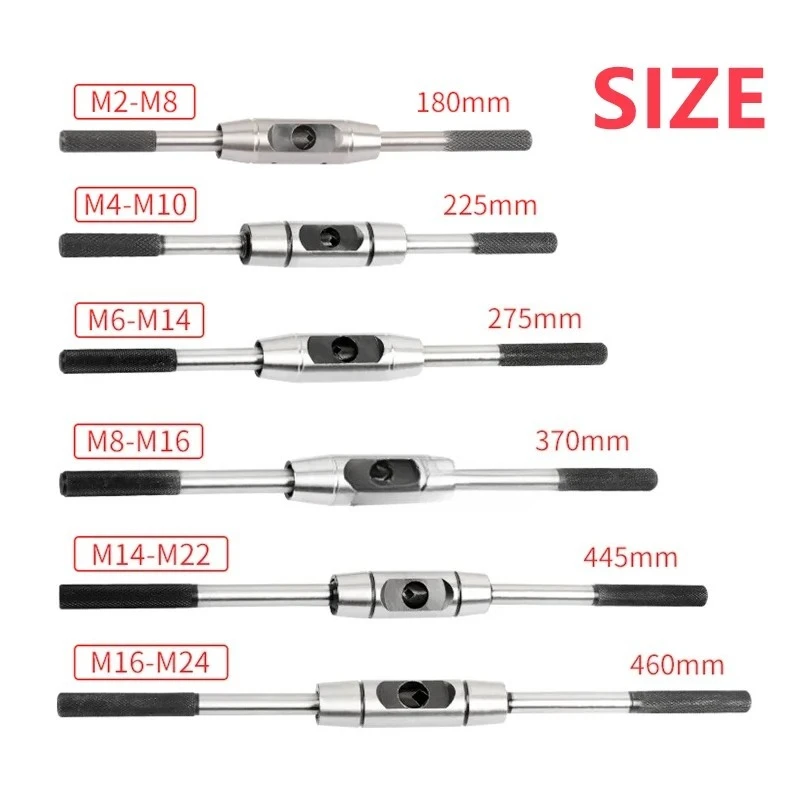 

Гаечные ключи M2-M24, регулируемые ручные метчики для механика, лебедка, высококачественные инструменты для обработки стальных резьб, винтовой метчик с ЧПУ