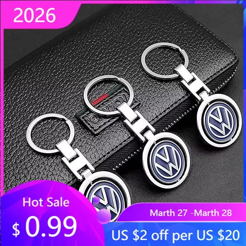 Llaveros Giratorios Creativos con Emblema de Coche para VW VOLKSWAGEN, Modelo GTI GOLF 2026, para Volkswagen Passat, Tiguan, Gol