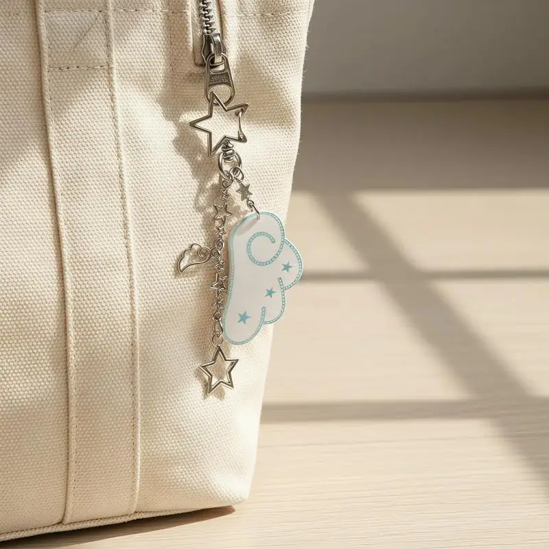 Y2K Star & Wings Keychain | Cute Angel Bag Charm & Pendant | Aesthetic Fairycore Hanging Decoration & Gift Accessory