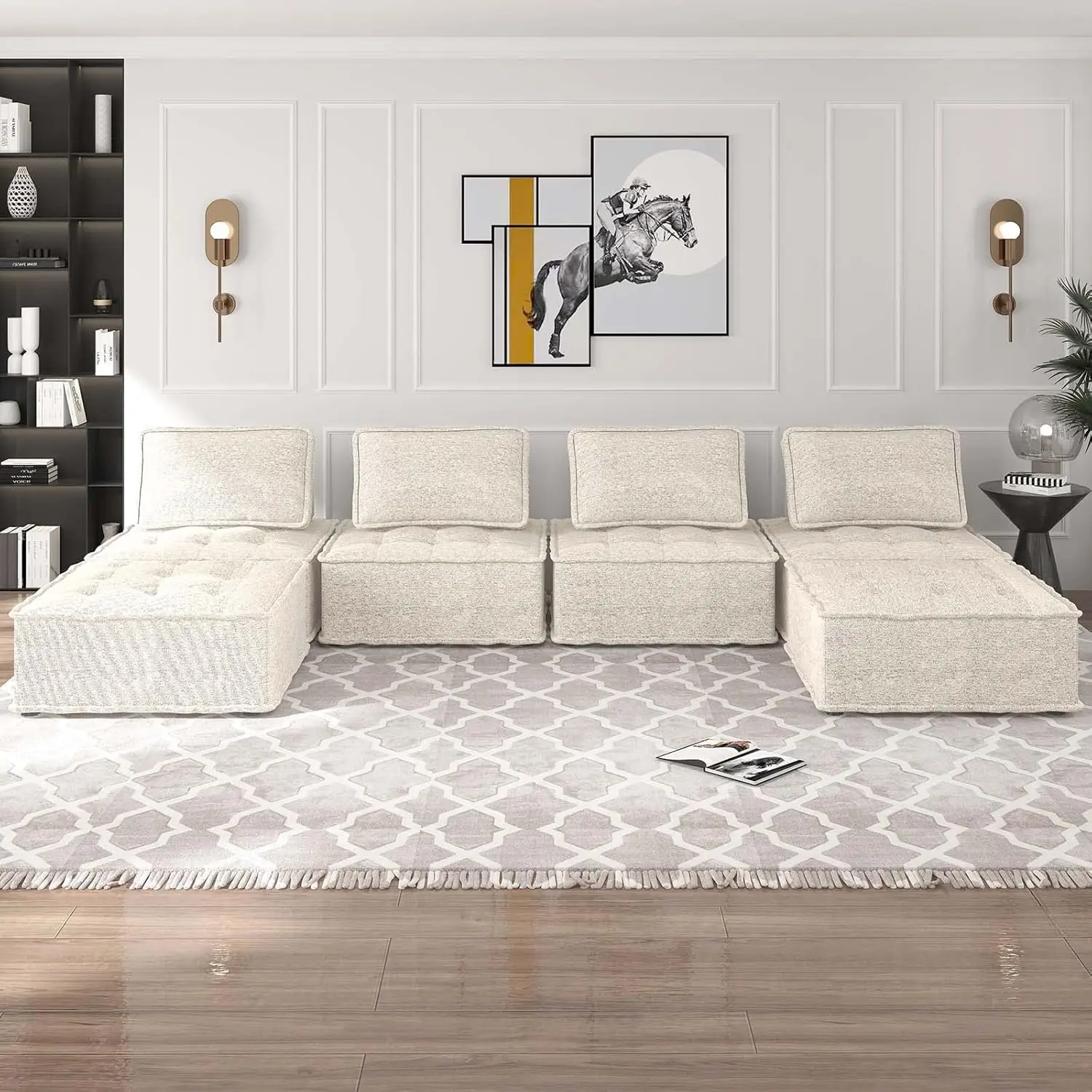 Modular Sectional Sofa Couch, Convertible Sofa Bed, Oversized Variable Sectional Sofa Couches for Living Room