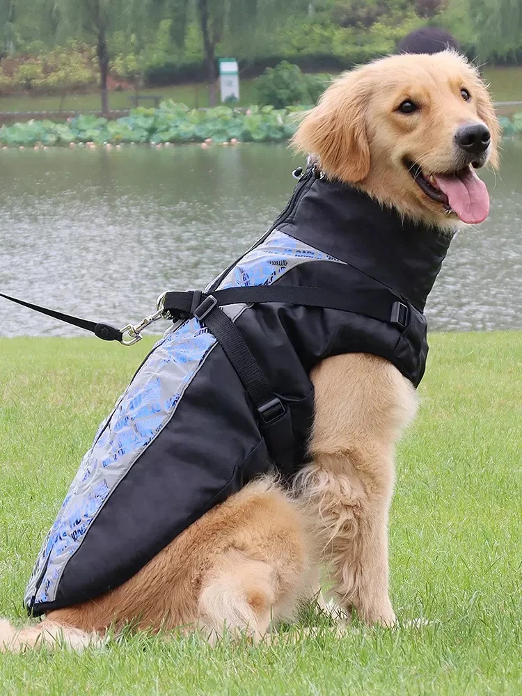 Dog Clothing Autumn And Winter Clothing For Large Golden Haired Puppies Winter Insulation Thickened Down Jacket Cotton Jacket