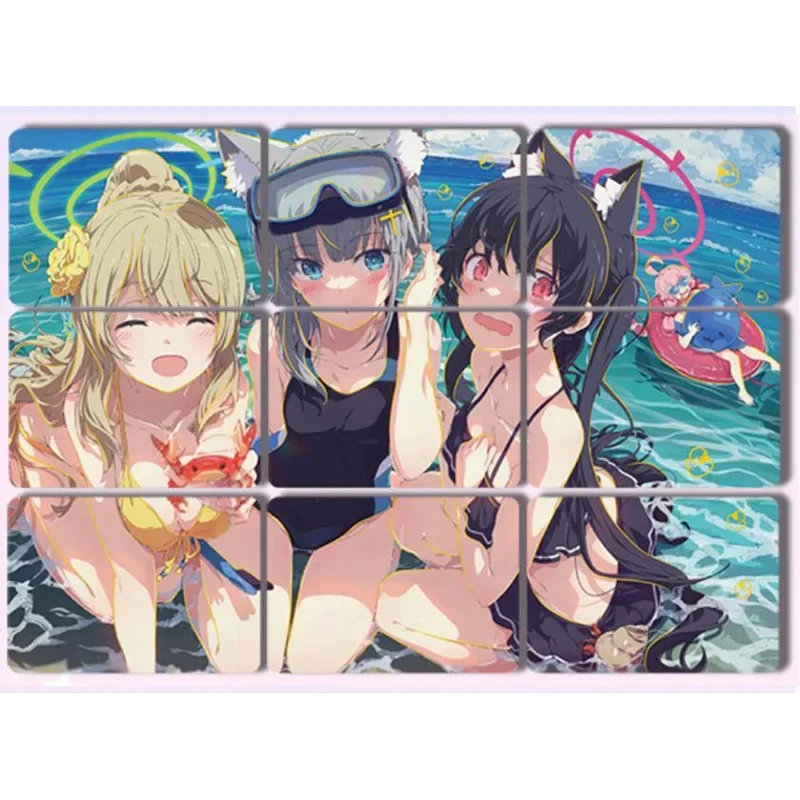 9 unid/set Anime diosa historia rompecabezas tarjetas Sexy tarjetas desnudas tarjetas coleccionables juguetes para niños Navidad cumpleaños Raiden Shogun Yae Miko