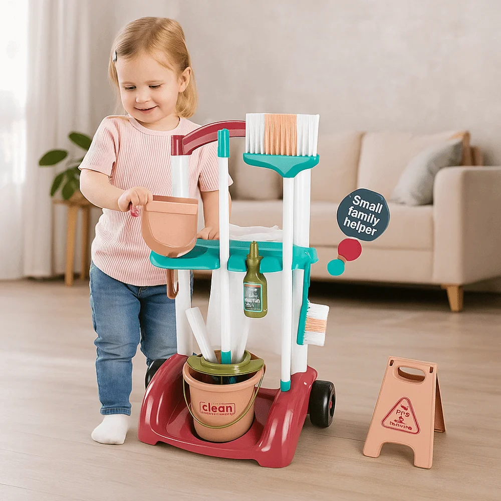 5/8/18/23 pièces ensemble de jouets de nettoyage multicolore accessoires en plastique semblant maison jouer maison Mini ensemble d'outils jouet d'attelage