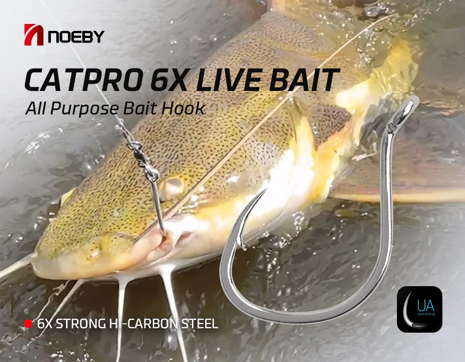 NOEBY CATPRO 6X Live Bait Hook Allzweck-Köderhaken Scharfe Nadelspitze 70 kg Stärke Süßwasser-Salzwasser-Köder-Angelgerät – Detail 1