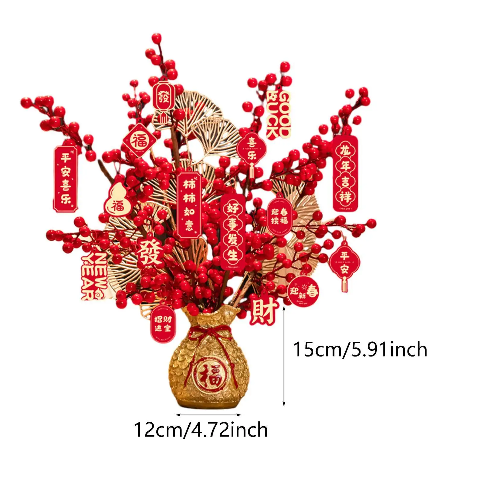 مزهرية نباتية صناعية للعام الصيني الجديد لعام 2025 لتزيين الطاولة مصنوعة يدويًا #6