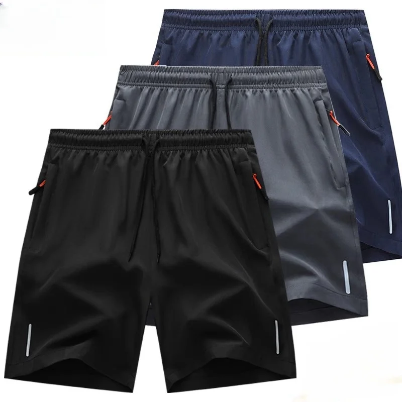 Shorts Esportivos Masculinos Finos e Soltos para o Verão, Calças Casuais de Praia com Cintura Elástica, Estilo Jovem, Comprim...
