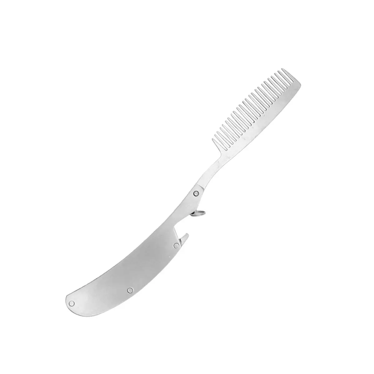 Stainless Steel Folding Beard Comb for Men – Anti-Static, Lightweight, Portable, Handmade, Scalp-Safe Mustache Brush