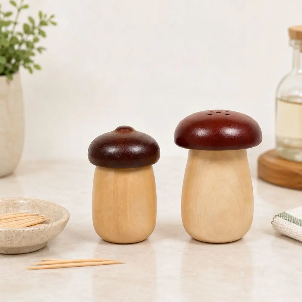 Minimalist Wood Acorn Container Toothpick Storage Box Japanese Style Cotton Swab Dispenser Aesthetic Home Kitchen Tool