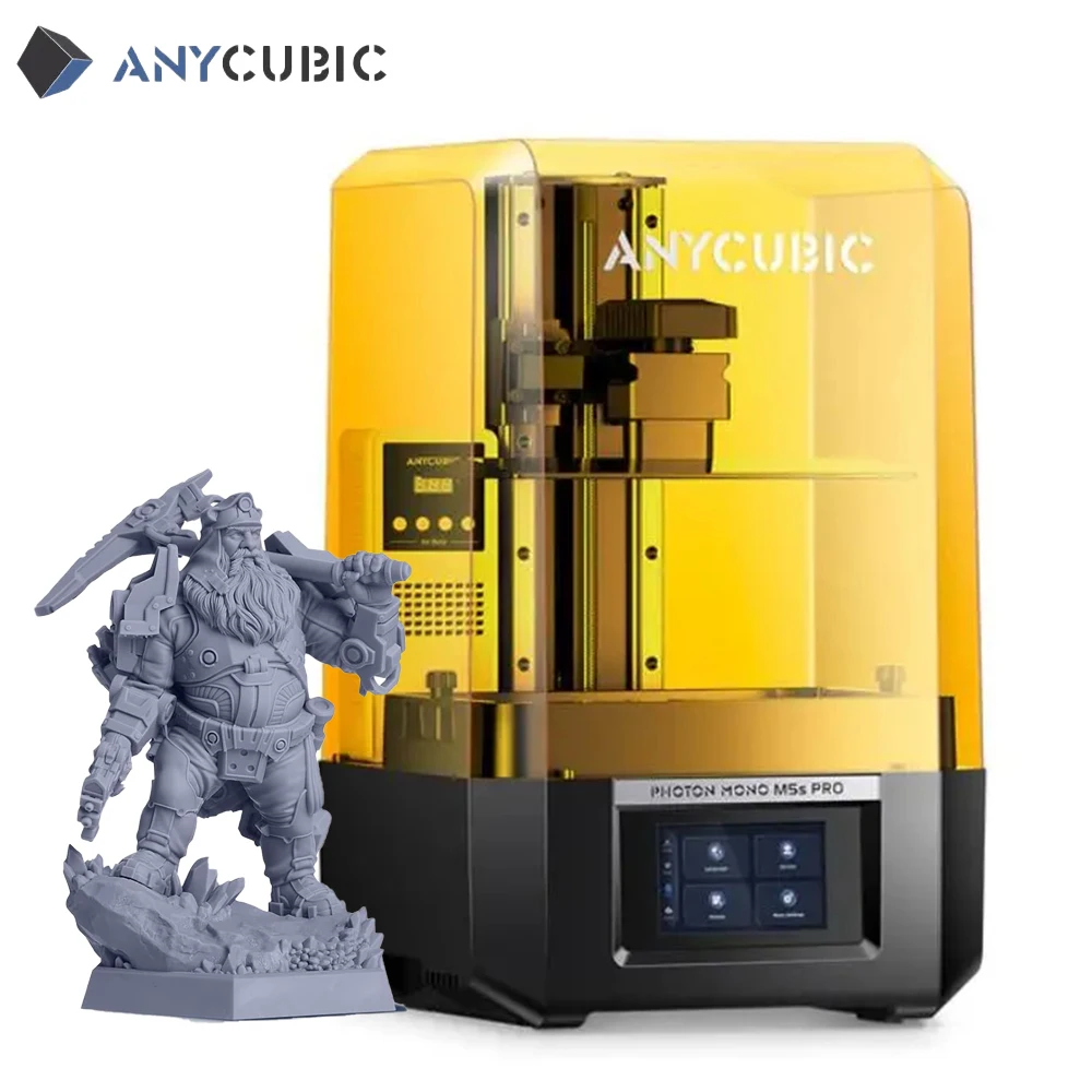 

3D-принтер Anycubic Photon Mono M5s Pro, модернизированный, 10,1 дюйма, 14K, 150 мм/ч, высокоскоростная печать, 3D-печать с ЖК-дисплеем без выравнивания