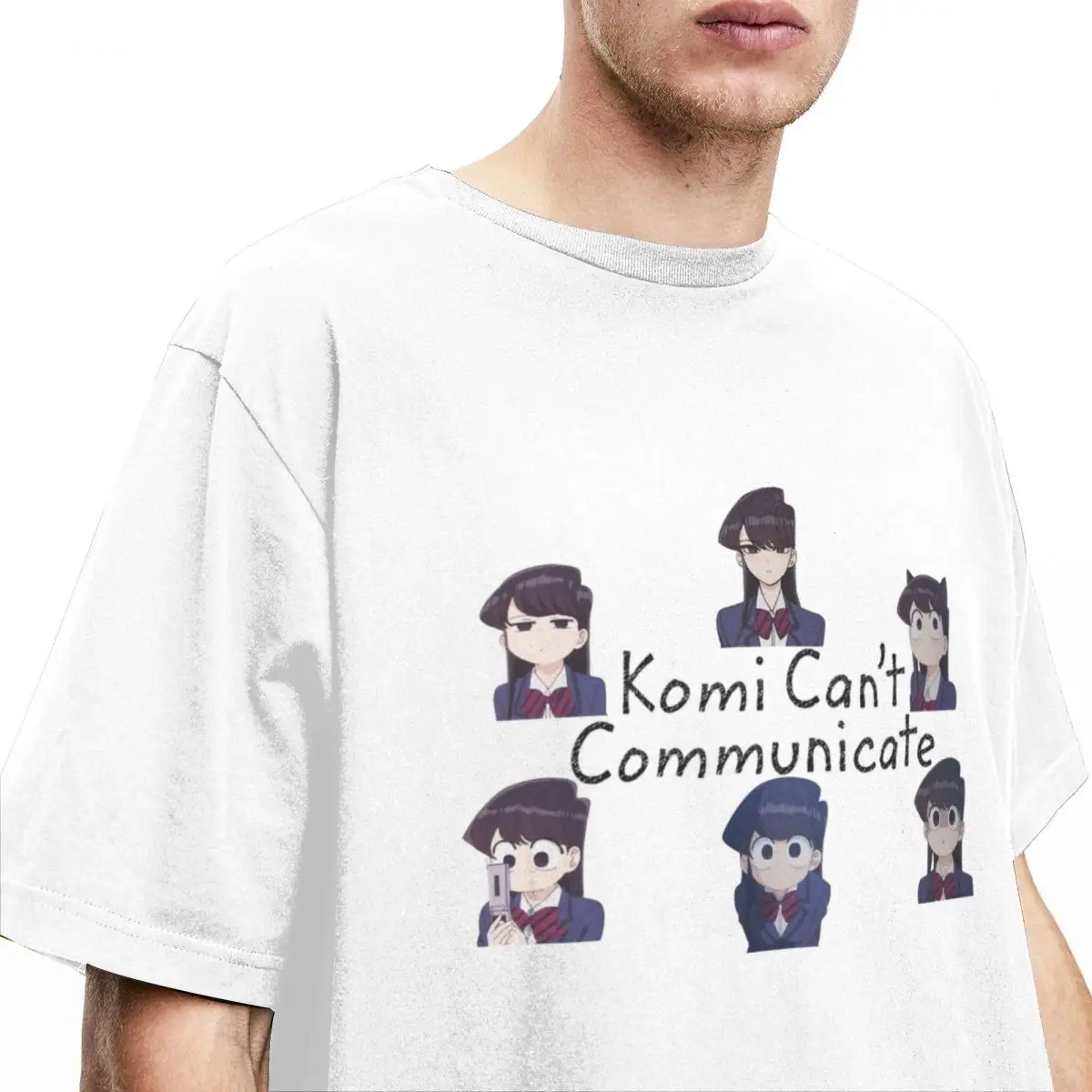 Komi Can't Communicate T Shirt Hip Hop T-Shirts Short-Sleeve Funny Tops Summer 100% Cotton Comfortable Plus Size 5XL Top Tees