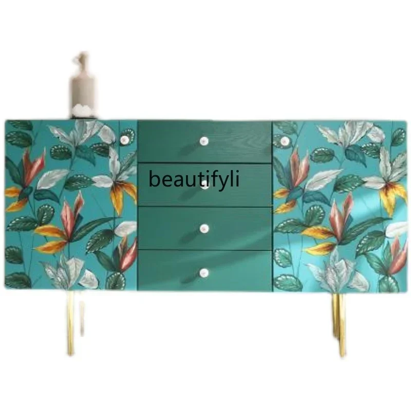 

Y Nordic Entrance Cabinet Modern Simple Painted Locker Drawer Storage Home Decoration Light Luxury Partition Cabinet