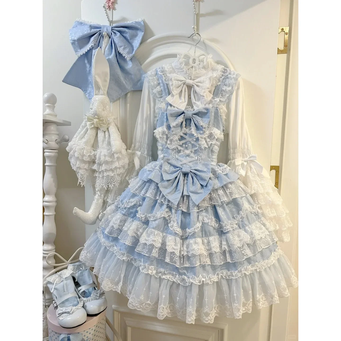 IUM JKS Skirt Y2K Japanese Lolita Strap Dress Kawaii Sleeveless Lace Cosplay Outfit Girl Retro Elegant Daily Party Dress 2026 Su view 6