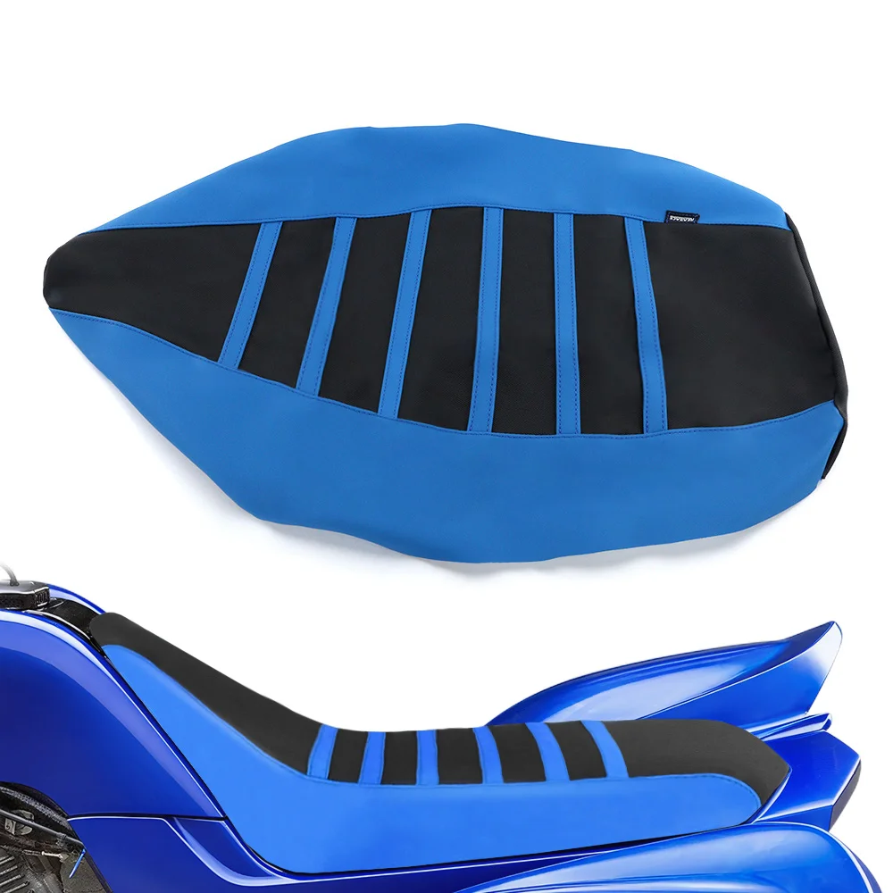 غطاء مقعد غير قابل للانزلاق للدراجات النارية لياماها رابتور 660 رابتور 660R 2001 2002 2003 2004 2005 غطاء مقعد مضلع من الجلد PVC