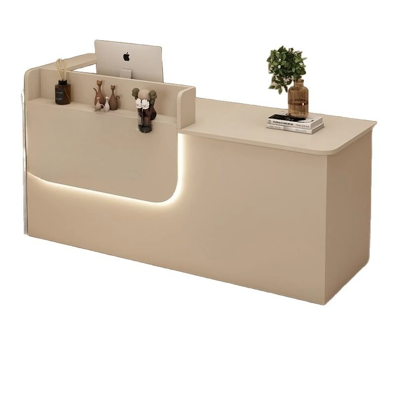 Cash register, small clothing store, bar, shop counter, simple company front desk, reception desk, modern and simple