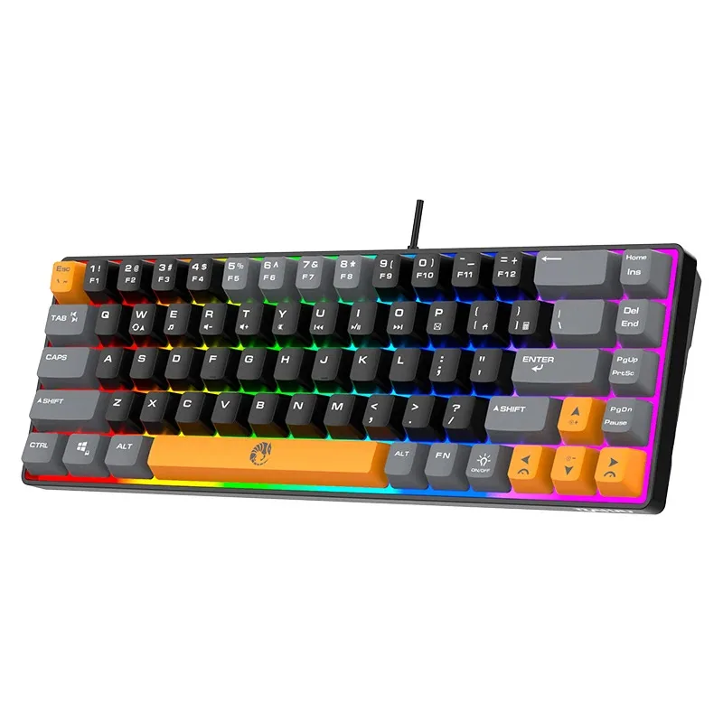 K68  Office Laptop E-Sports Wired Keyboard Dual Color 68 Key Gaming Keyboard With 19 Keys Does Non Conflict